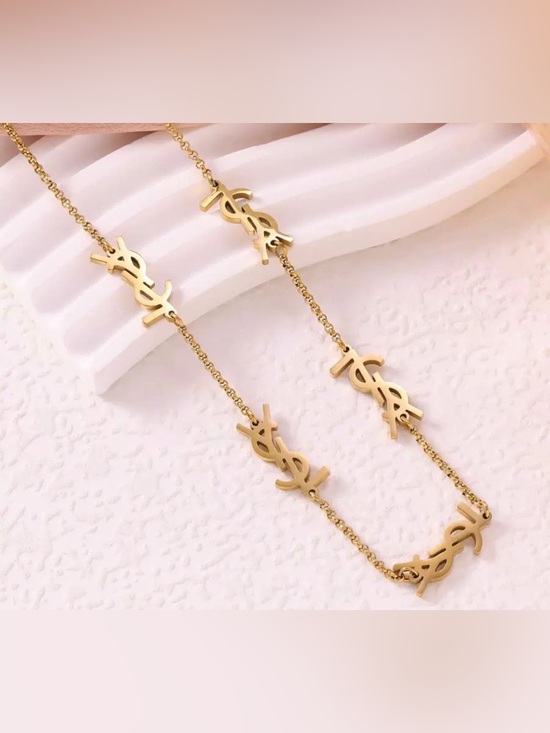 The Unbranded Brand Jewelry - Vintage-Inspired Gold Logo Link Necklace